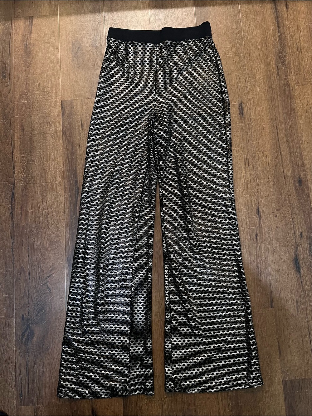 Unique Fishnet Flare Pants in Medium